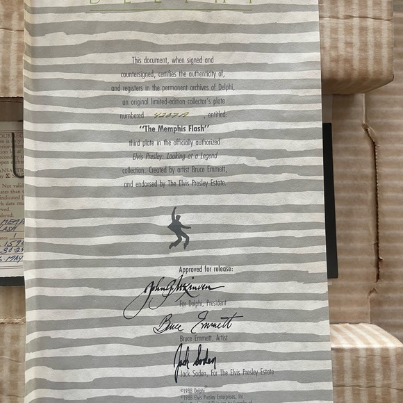 16 Vintage Delphi Elvis Presley Plates Certificate Of Authenticity Paperwork - Picture 2 of 10